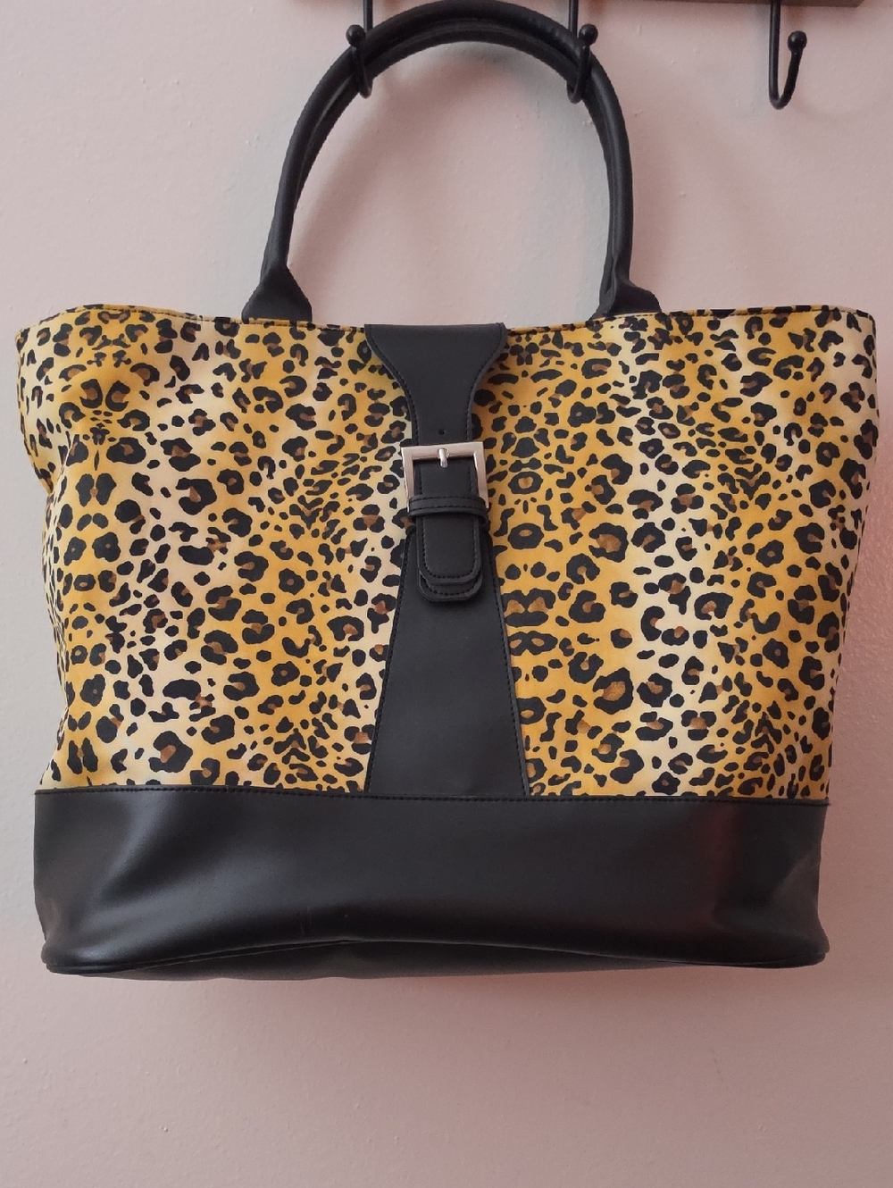 Frederick's Of Hollywood Leopard-Print Tote Bag with Black Trim